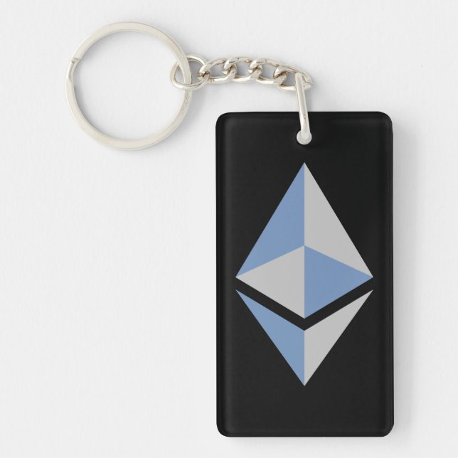 Ethereum ETH Grått & Blått Logotyp | Nyckelring (Framsidan)