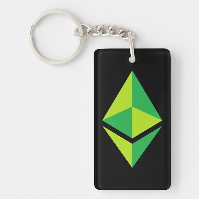 Ethereum ETH Grön Logo | Nyckelring (Framsidan)