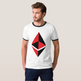 Ethereum ETH Svart & Rött Logotyp | Ringer T-shirt