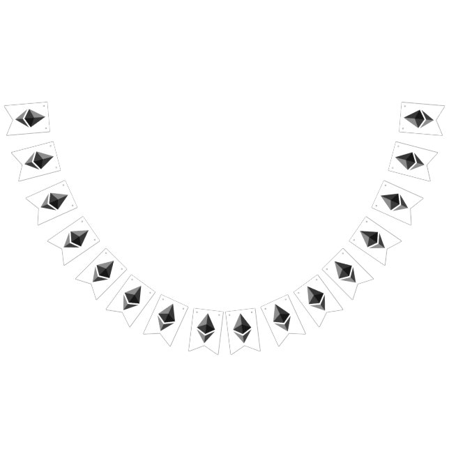 Ethereum Grå Ikon Bunting Banner Vimplar (Alla)