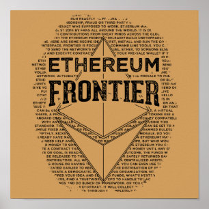 Ethereum gränsaffisch (kvadrera svarten på guld) poster