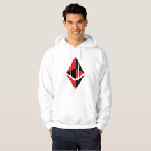Ethereum svart & röd för logotyp | Hoodie för ETH