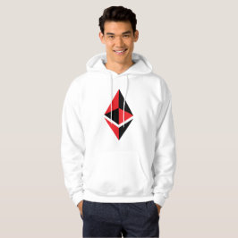 Ethereum svart & röd för logotyp | Hoodie för ETH