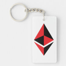 Ethereum svart & röd logotyp | Keychain för ETH
