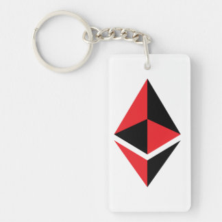 Ethereum svart & röd logotyp | Keychain för ETH