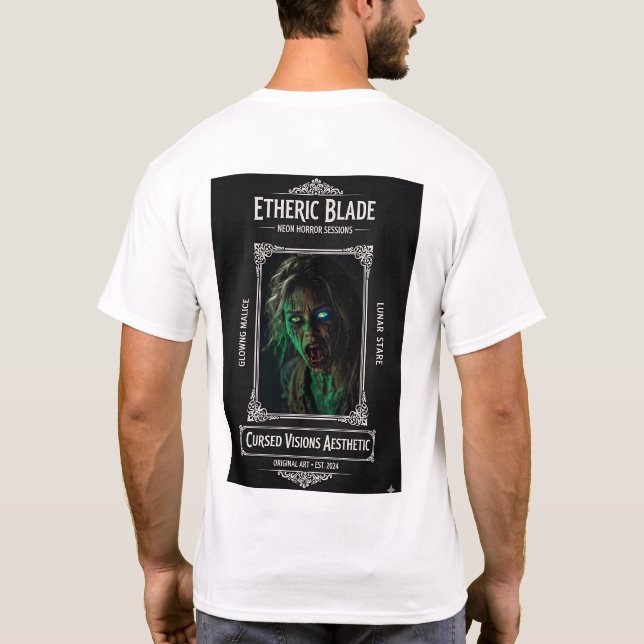 Etheric Blade Neon Horror T Shirt (Baksida)