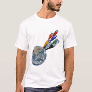Ethernet-nätverksansluten jord t shirt
