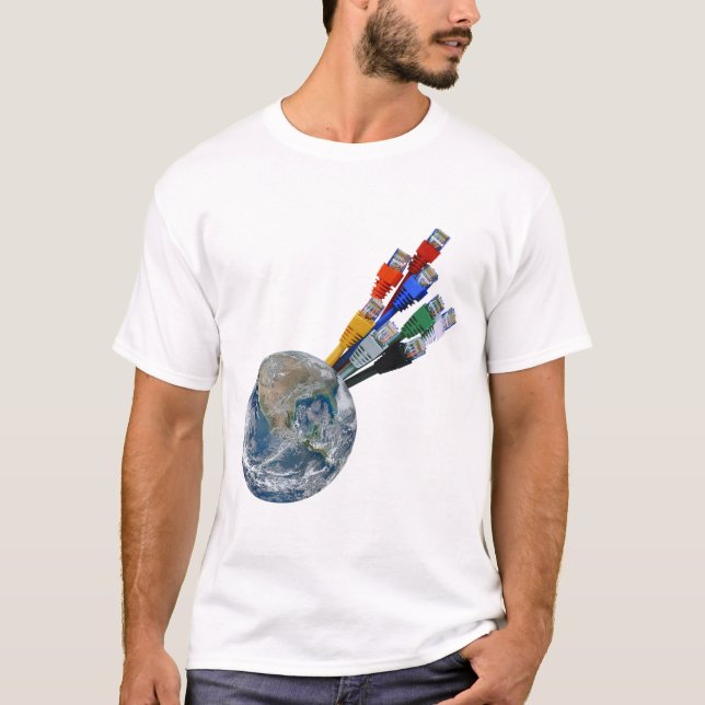 Ethernet-nätverksansluten jord t shirt (Framsida)