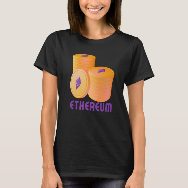 Etherum Blockchain ETH Cryptocurrency Deccentraliz T Shirt (Framsida)