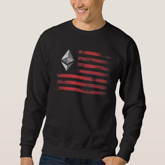 Etherum Crypto Eth Cryptocurrency Manar och Wo Lång Ärmad Tröja (Framsida)