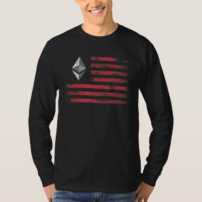 Etherum Crypto Eth Cryptocurrency Manar och Wo T Shirt (Framsida)