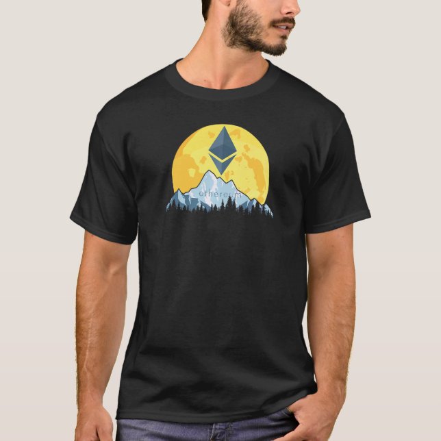 Etherum Crypto Giant Måne Coin Eth Cryptocurrency T Shirt (Framsida)