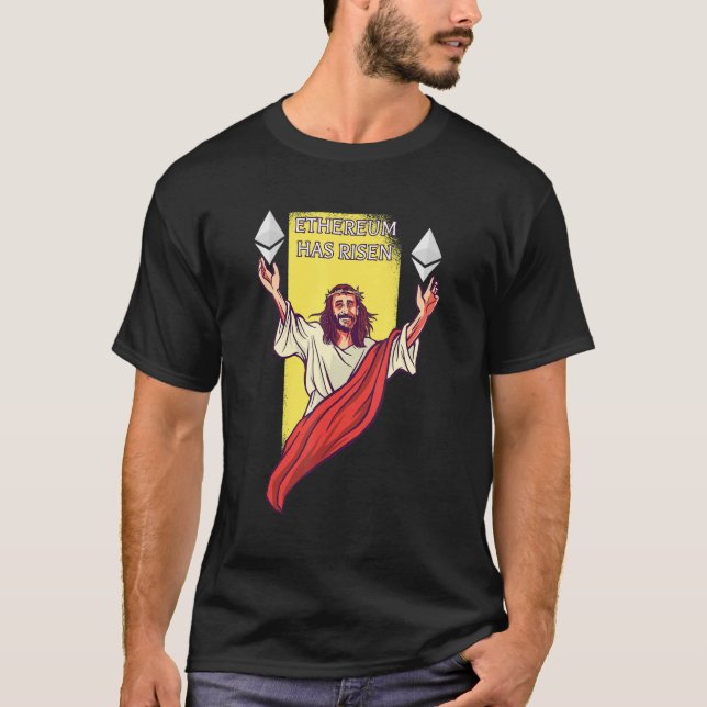 Etherum Crypto har fått ryptocurrency Jesus T Shirt (Framsida)
