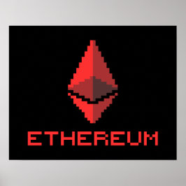 Etherum ETH 8-bitars röd Logotyp | POSTER