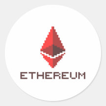 Etherum ETH 8-bitars röd Logotyp | Sticker