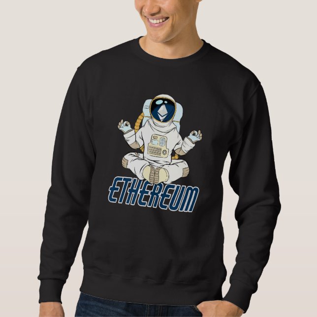 Etherum Eth Crypto Yoga Zen Hodl Cryptocurrency M Lång Ärmad Tröja (Framsida)