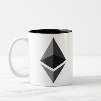 Etherum ETH Logotyp Crypto Blockchain Två-Tonad Mugg