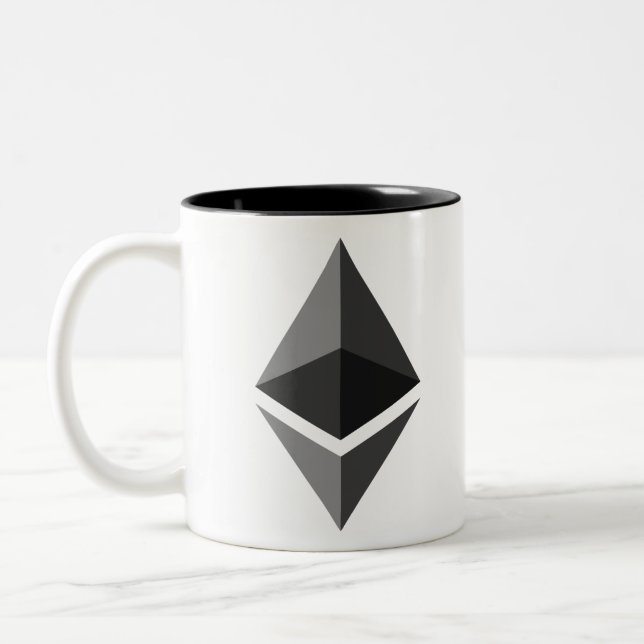 Etherum ETH Logotyp Crypto Blockchain Två-Tonad Mugg (Vänster)
