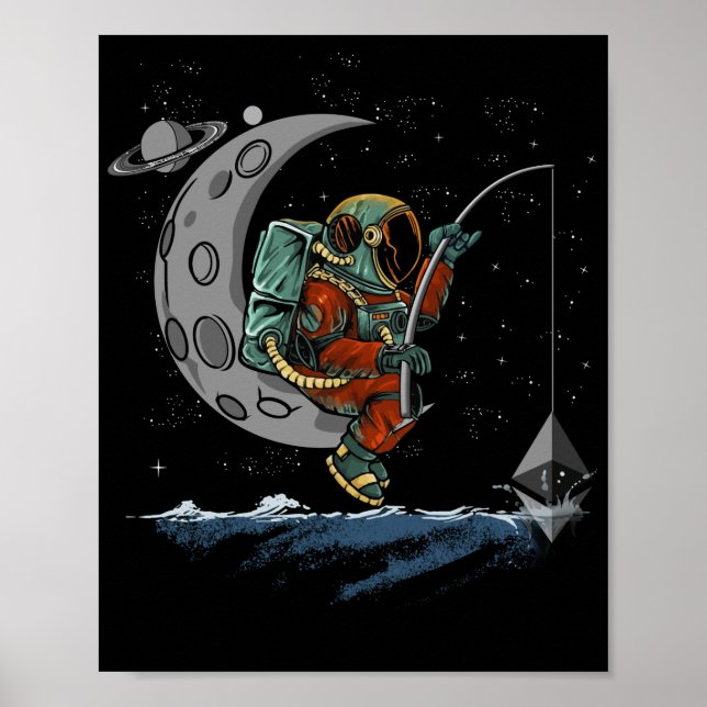 Etherum Fishing Crypto Bullrun ETH Token Rik Poster (Framsidan)
