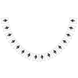 Etherum Grått Icon Bunting Banner Vimplar