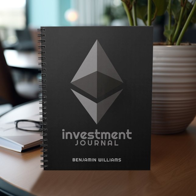 Etherum Investment Crypto Tracker Seed Phrase Anteckningsbok (Personalized notebook with custom text - add your name and other options)