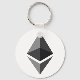Etherum Logotyp Keychain Simple Grått white crypto Nyckelring