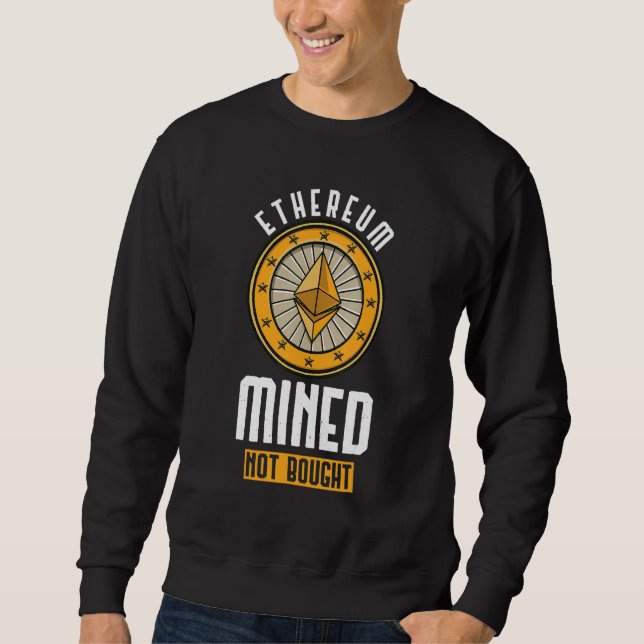 Etherum Mitten utan att ha köpt GPU Mining Rig Cry Lång Ärmad Tröja (Framsida)