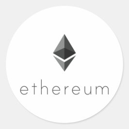Etherum Round Text-etikett Runt Klistermärke