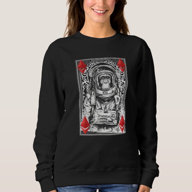 Etherum Space Monkey Crypto Måne Cryptocurrency E T Shirt (Framsida)