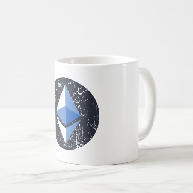 Etherum symbol grunge crypto cryptocurrency money kaffemugg (Framsida höger)