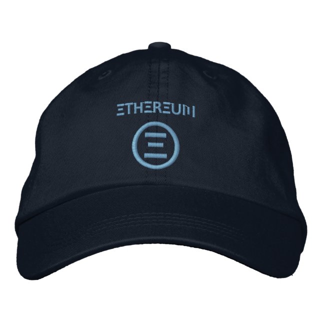 Etherum Symbol - ljusblått embroierat basebollsock Broderad Keps (Framsida)