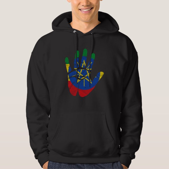 Ethiopia Ethiopian Africa Flag Proud Love Melanin  Hoodie (Framsida)