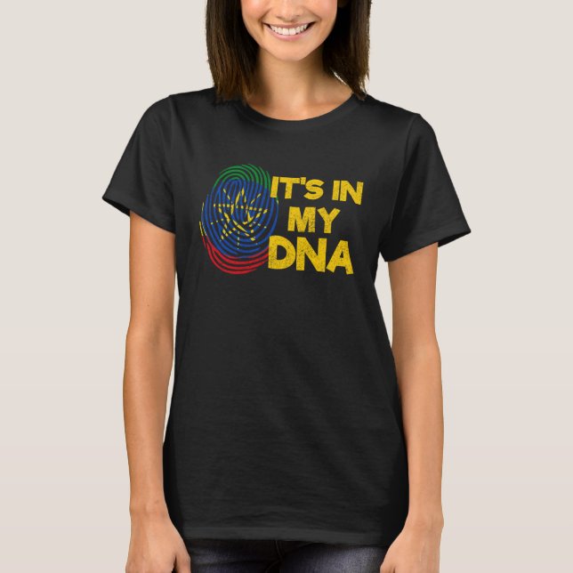 Ethiopia Ethiopian DNA Africa Flag Proud Love Mela T Shirt (Framsida)