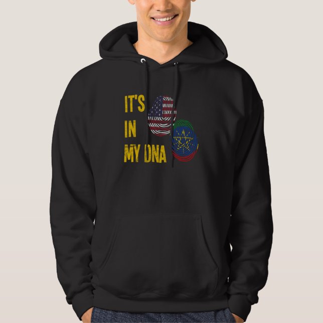 Ethiopia Ethiopians Africa Flag Proud DNA American Hoodie (Framsida)