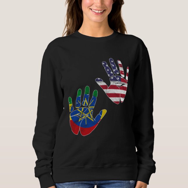 Ethiopia Ethiopians Africa Flag Proud DNA American T Shirt (Framsida)