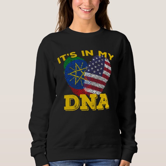 Ethiopia Ethiopians Africa Flag Proud DNA American T Shirt (Framsida)