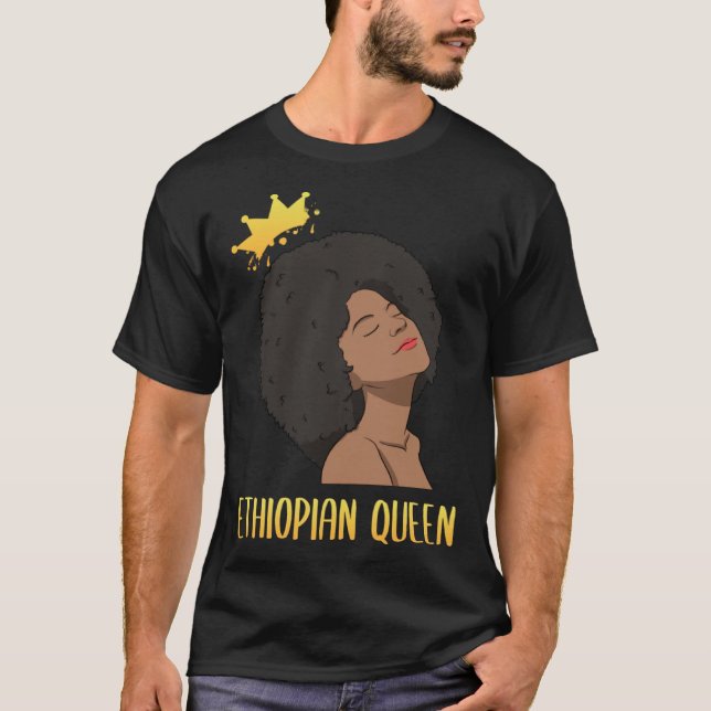 Ethiopia Ethiopians Woman Flag Proud Love Princess T Shirt (Framsida)