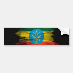 Ethiopia flag brush stroke, national flag bildekal