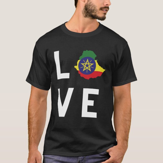 Ethiopian Habesha Love Style Short Sleeve T Shirt (Framsida)