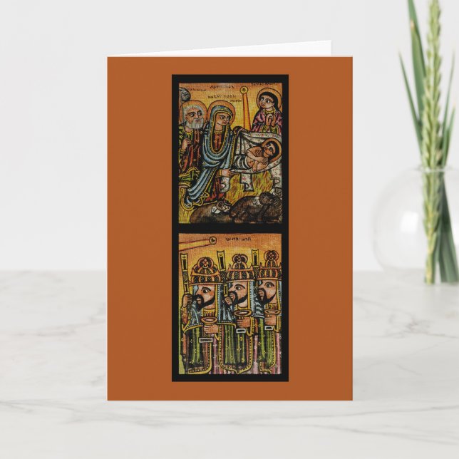 Ethiopian Nativity Icon Kort (Framsida)