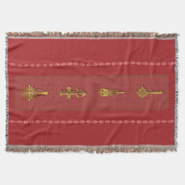 Ethiopian Orthodox Crosses – Gold on Red Filt