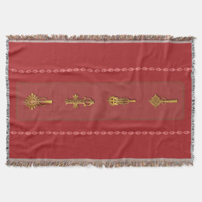 Ethiopian Orthodox Crosses – Gold on Red Filt (Framsidan)