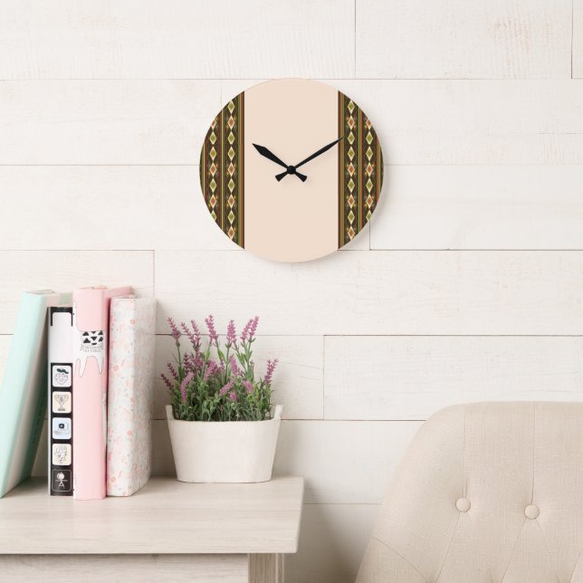 Ethiopian Tebeb Pattern Stor Klocka (Läsesal)