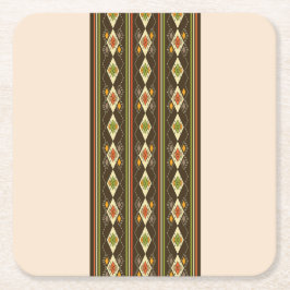 Ethiopian Tebeb Pattern Underlägg Papper Kvadrat