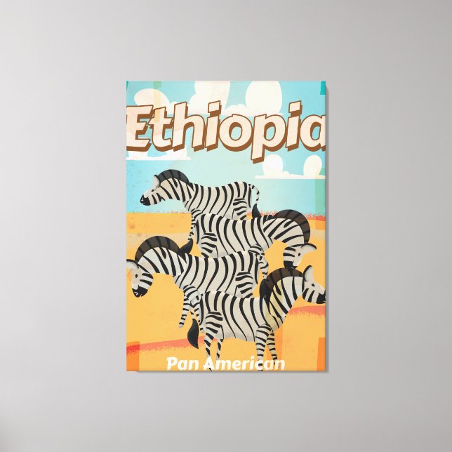 Ethiopien Vintage Resa Affisch Canvastryck (Framsida)