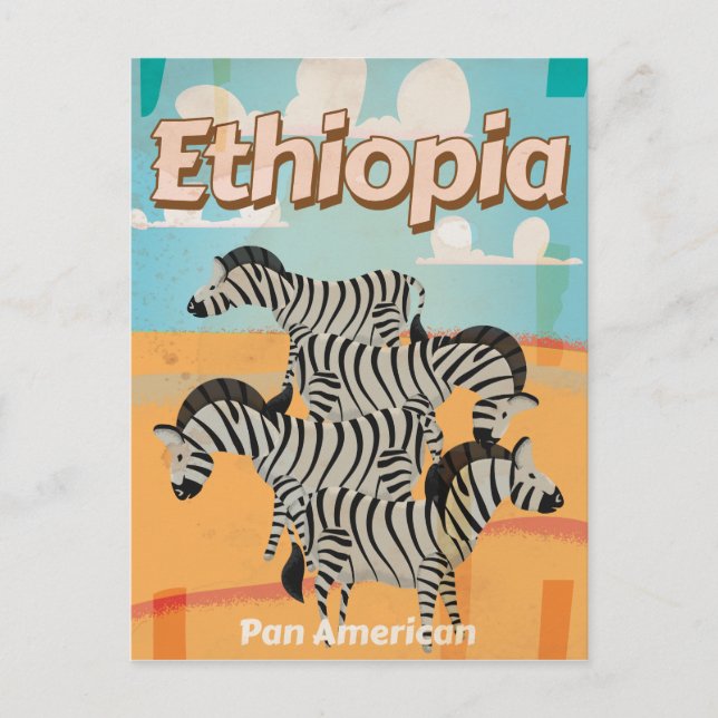 Ethiopien Vintage Resa Affisch Vykort (Framsida)