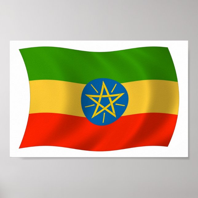 Ethiopiens flagga Postertryck Poster (Framsidan)
