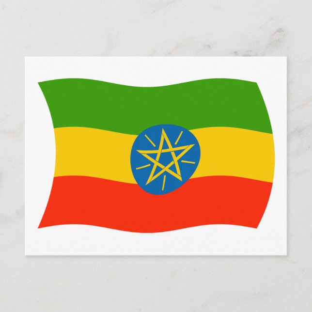 Ethiopiens flagga vykort (Framsida)