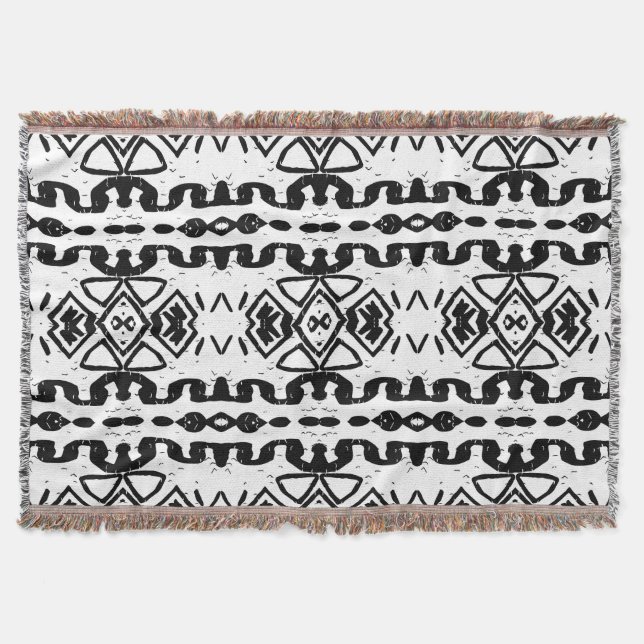 Ethnic Aztec, Vintage Stripe Mönster. Filt (Framsidan)