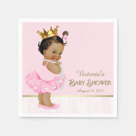 Ethnic Ballerina Princess Rosa Guld Baby Shower Pappersservett